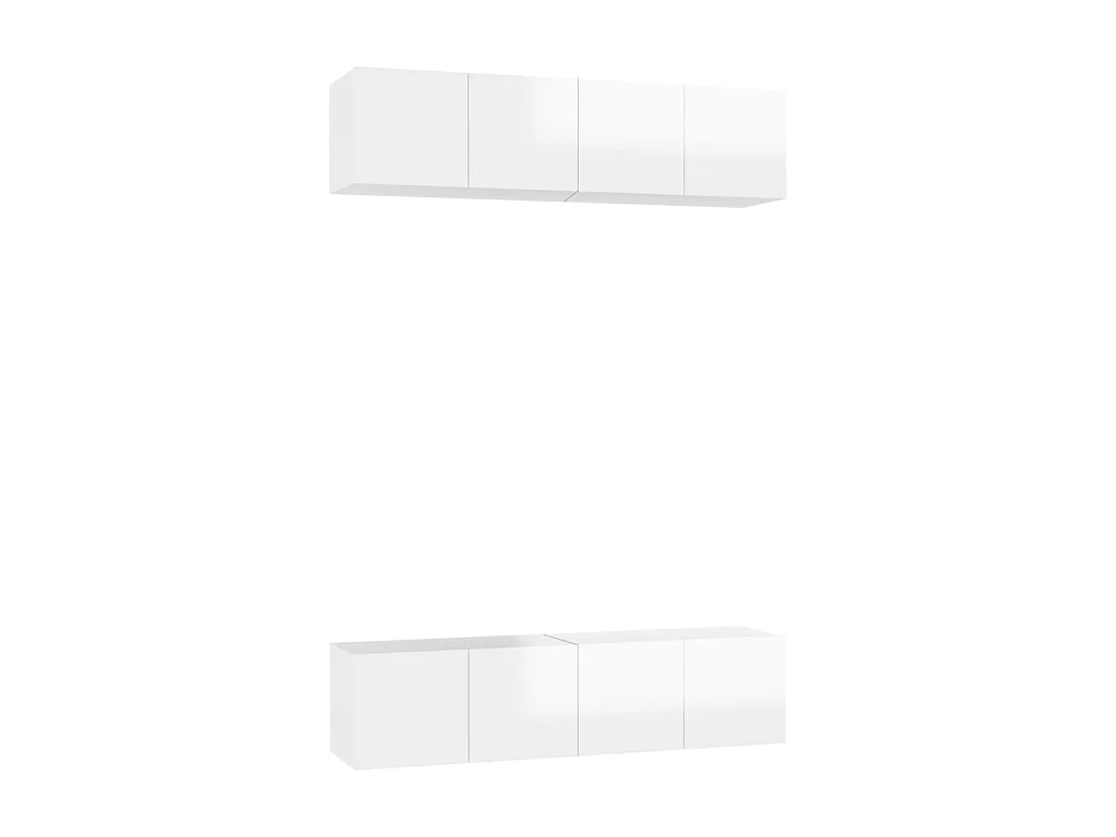 TV meubel 4 stuks Glanzend wit 60x30x30 cm Spaanplaat