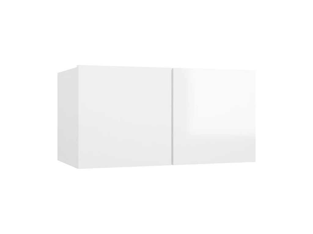 TV meubel 4 stuks Glanzend wit 60x30x30 cm Spaanplaat
