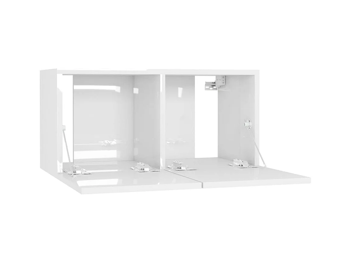 TV meubel 4 stuks Glanzend wit 60x30x30 cm Spaanplaat