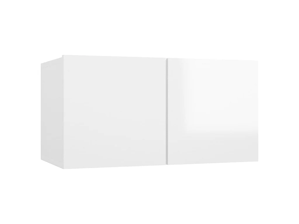 Meubles TV 4 pcs Blanc brillant 60x30x30 cm Aggloméré