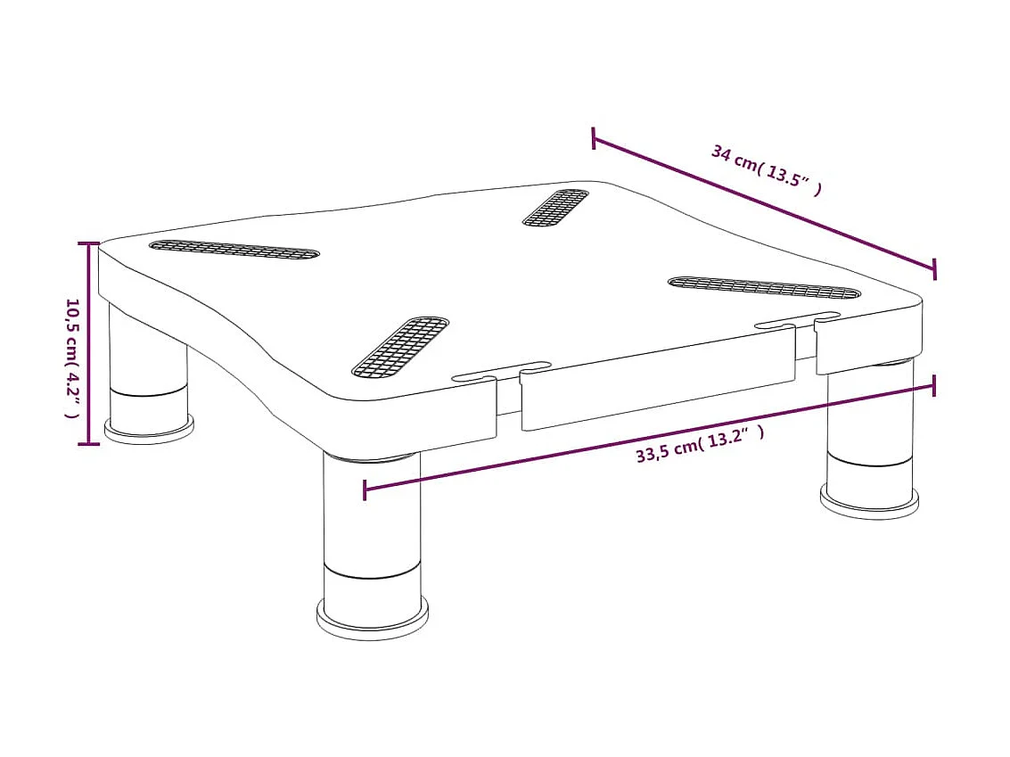Supporto per monitor Nero 33,5x34x10,5 cm