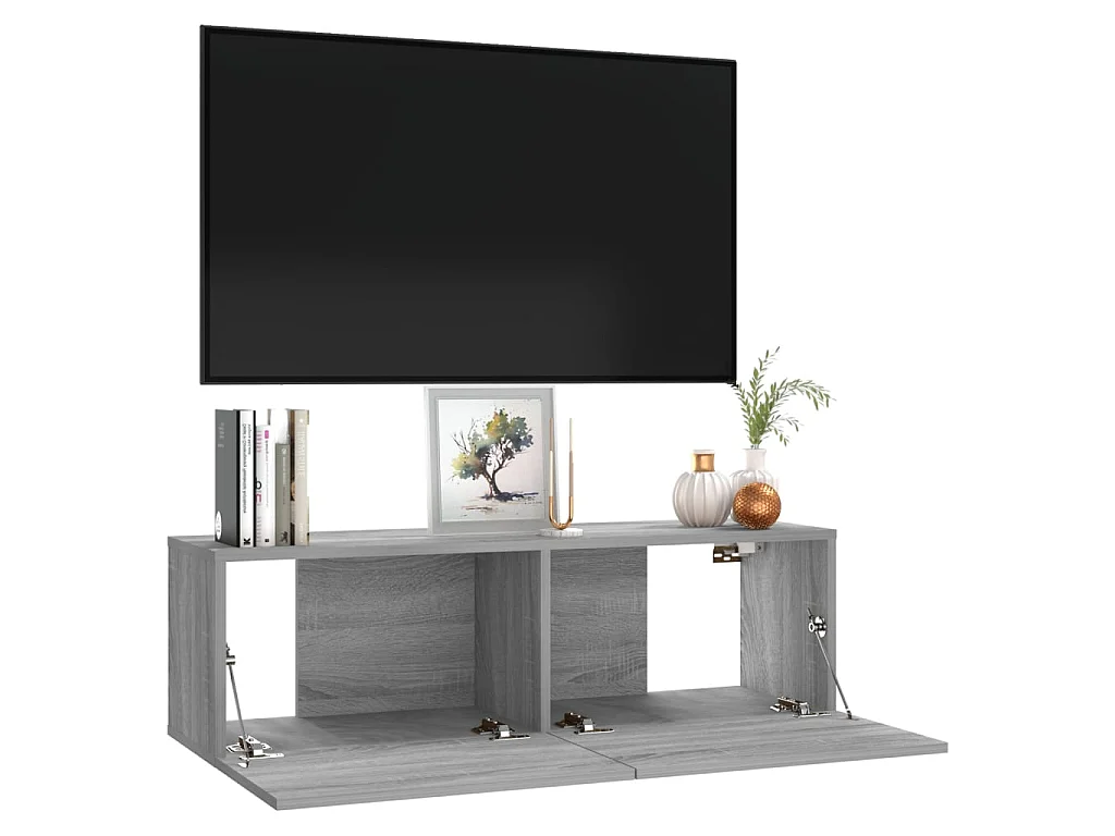 Armoire murale TV Sonoma gris 100x30x30 cm Bois d'ingénierie
