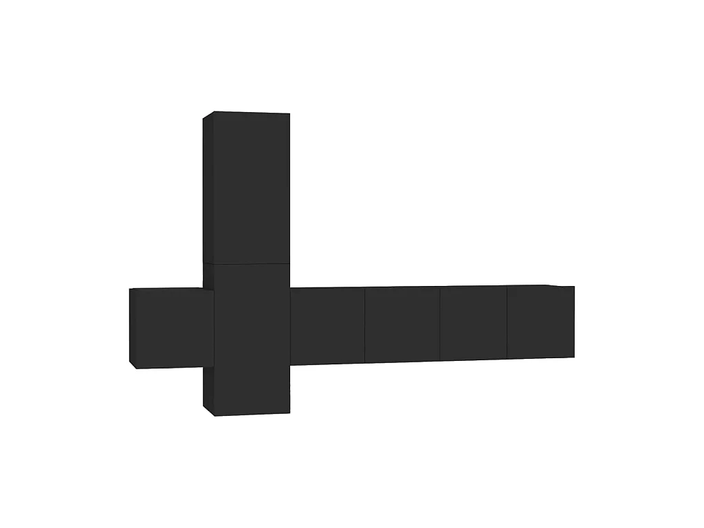 Ensemble de meubles TV 5 pcs Noir Aggloméré