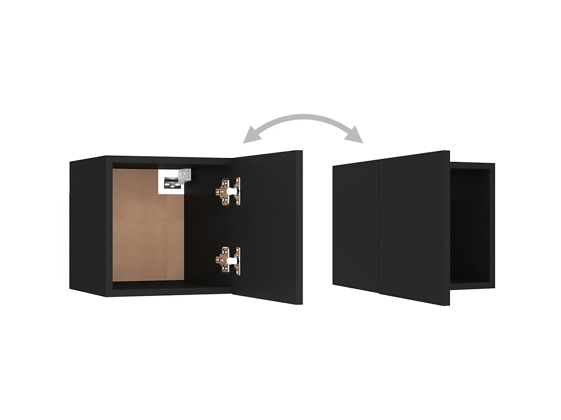 Ensemble de meubles TV 5 pcs Noir Aggloméré