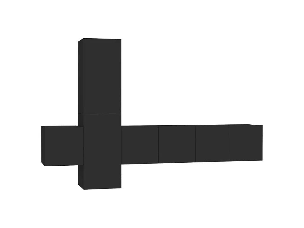 TV-meubelset 5-delig Zwart spaanplaat