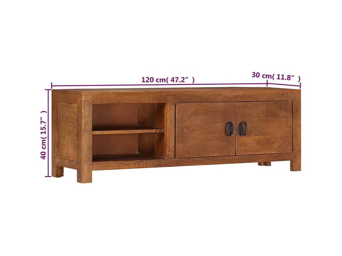 TV-meubel 120x30x40 cm Massief mangohout
