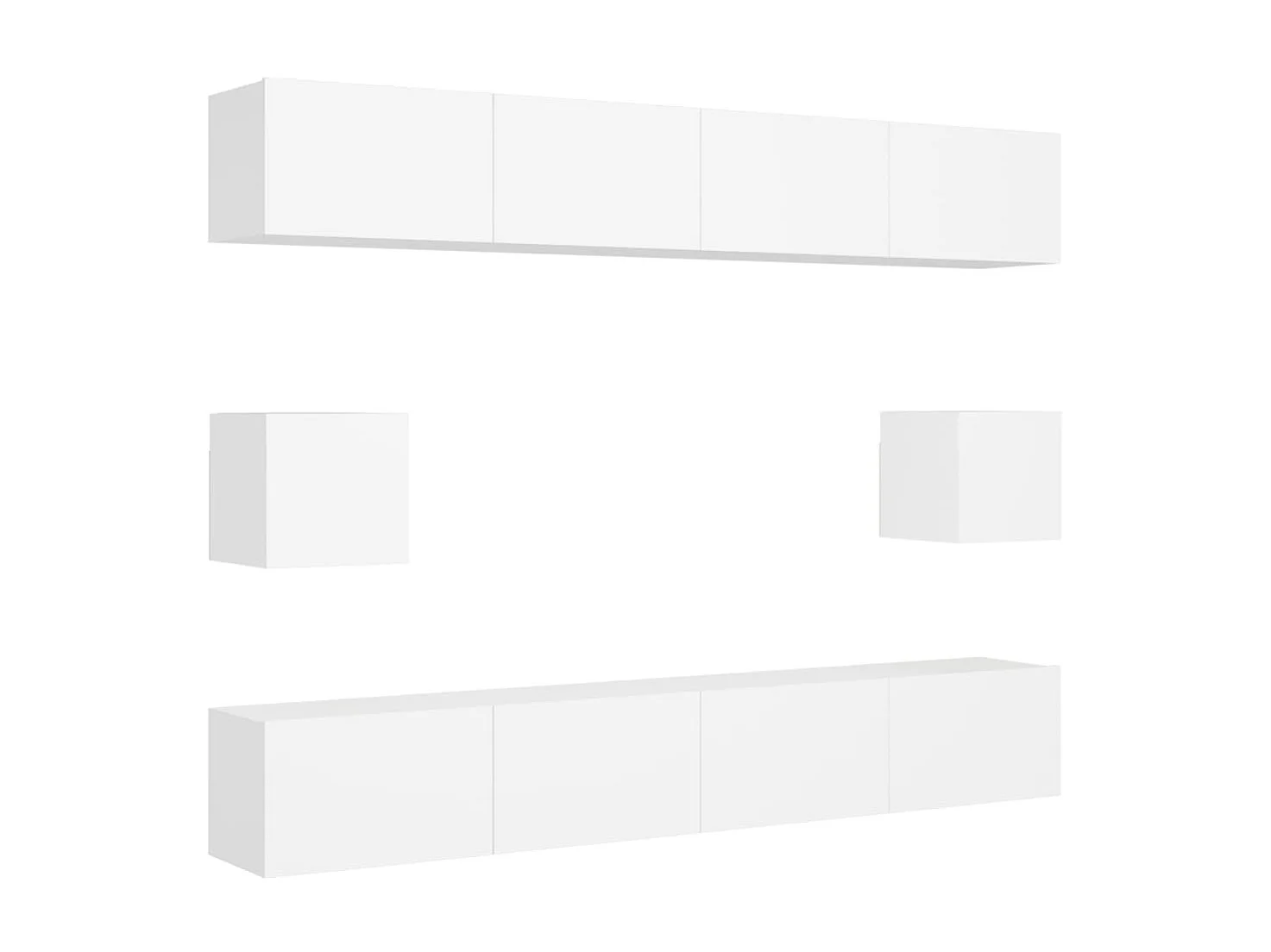 Ensemble de meubles TV 6 pcs Blanc Aggloméré