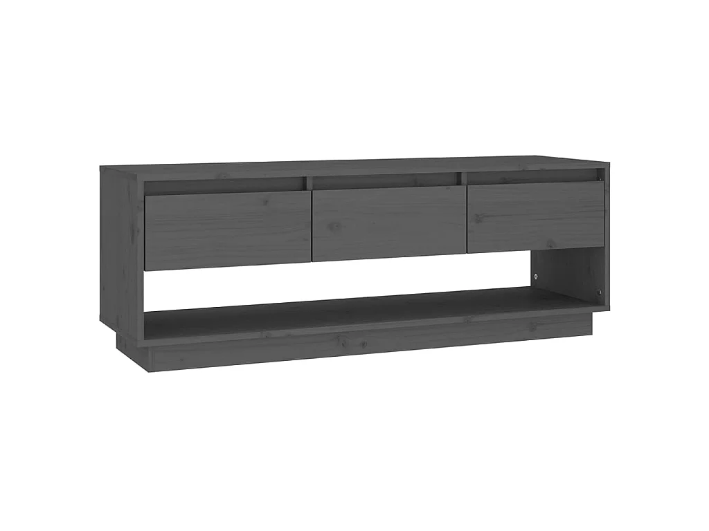 Meuble TV Gris 110,5x34x40 cm Bois de pin massif