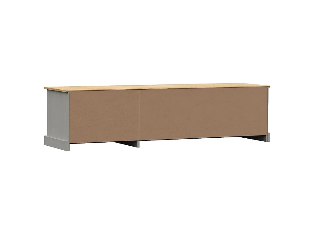 Meuble TV VIGO gris 156x40x40 cm bois massif de pin