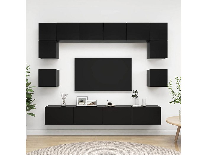 conjunto-mueble-tv-8-piezas-aglomerado-negro