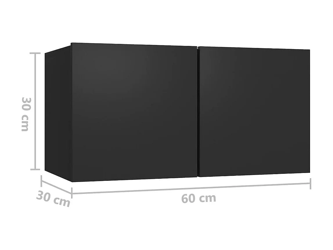 Ensemble de meuble TV 8 pcs Noir Aggloméré