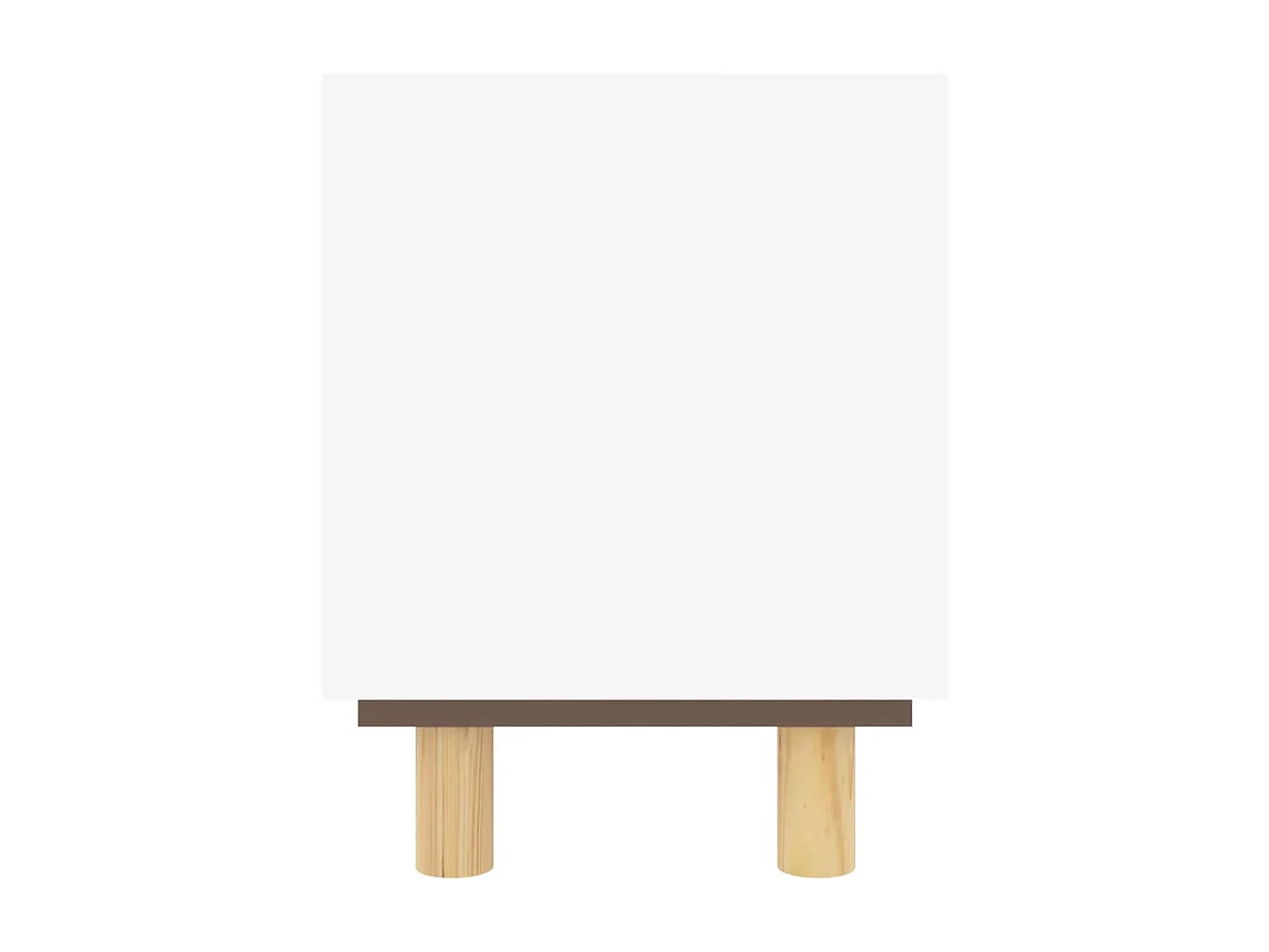 Meuble TV Blanc 105x30x40cm Bois de pin massif et rotin naturel