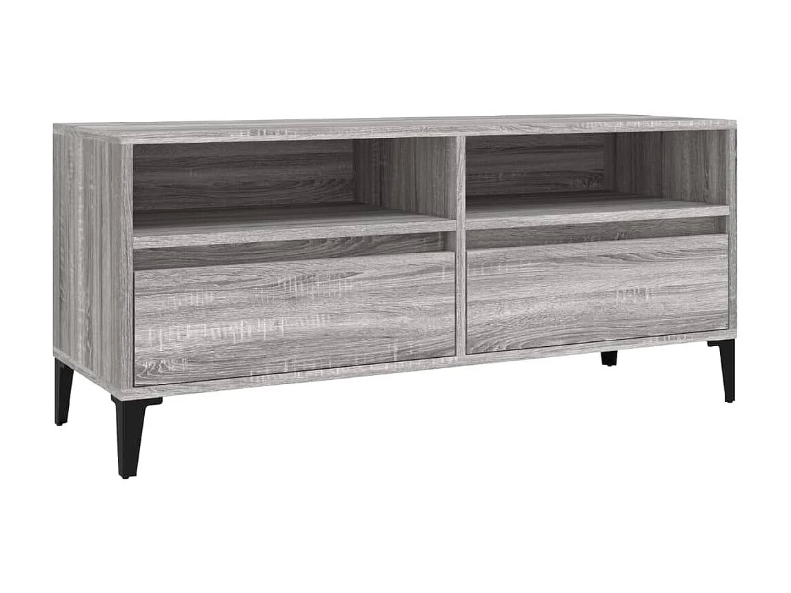 Meuble TV sonoma gris 100x34,5x44,5 cm bois d'ingénierie