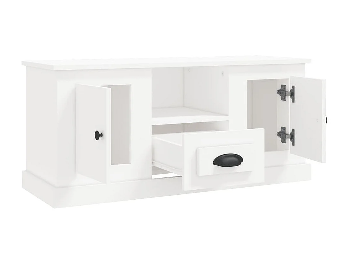 Mobile TV bianco 100x35,5x45 cm in derivati del legno