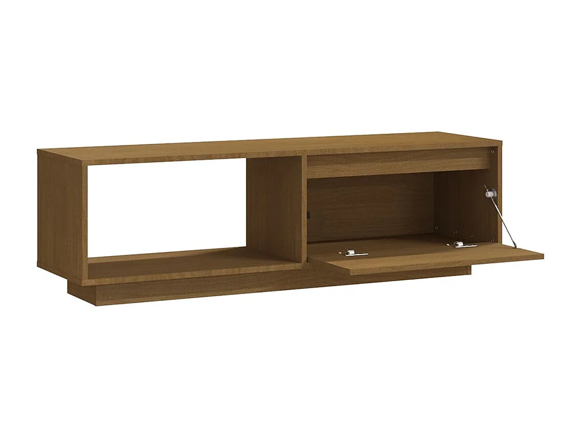 Meuble TV Marron miel 110x30x33,5 cm Bois de pin massif