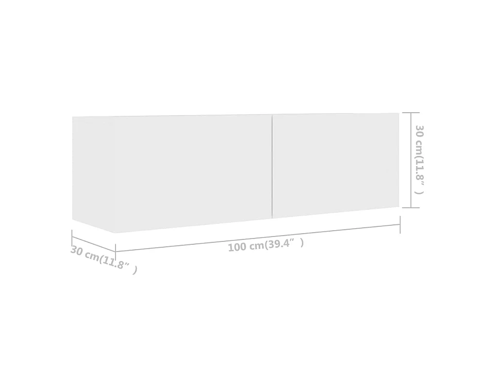 Mobile TV 4 pz Bianco 100x30x30 cm Truciolare