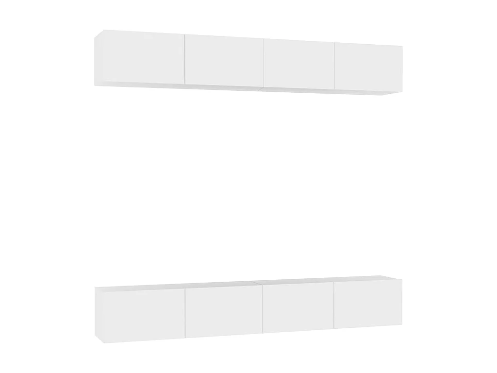 TV meubel 4 stuks Wit 100x30x30 cm Spaanplaat