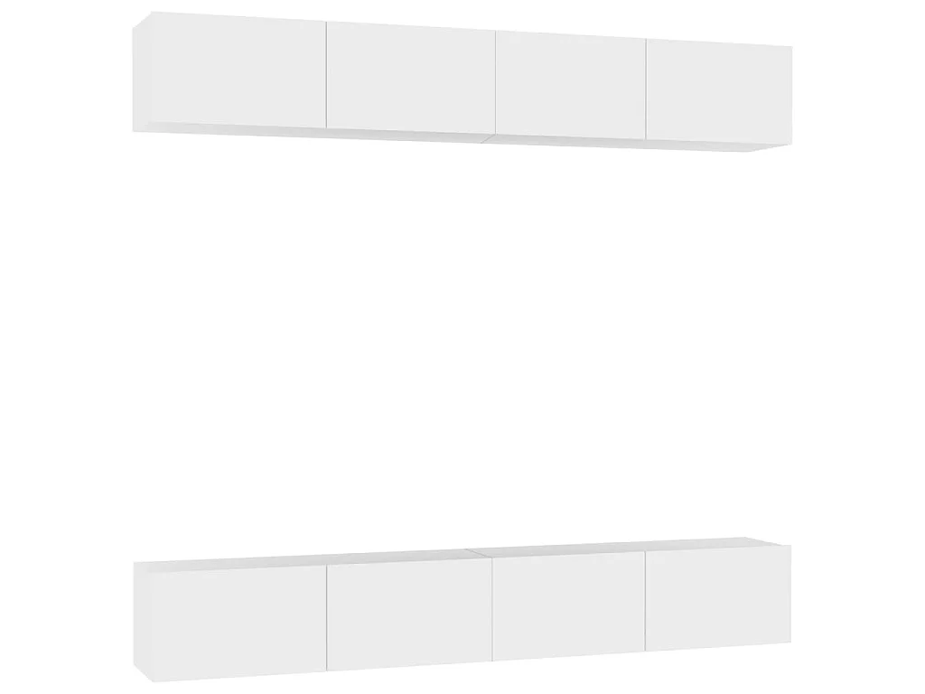 Meubles TV 4 pcs Blanc 100x30x30 cm Aggloméré