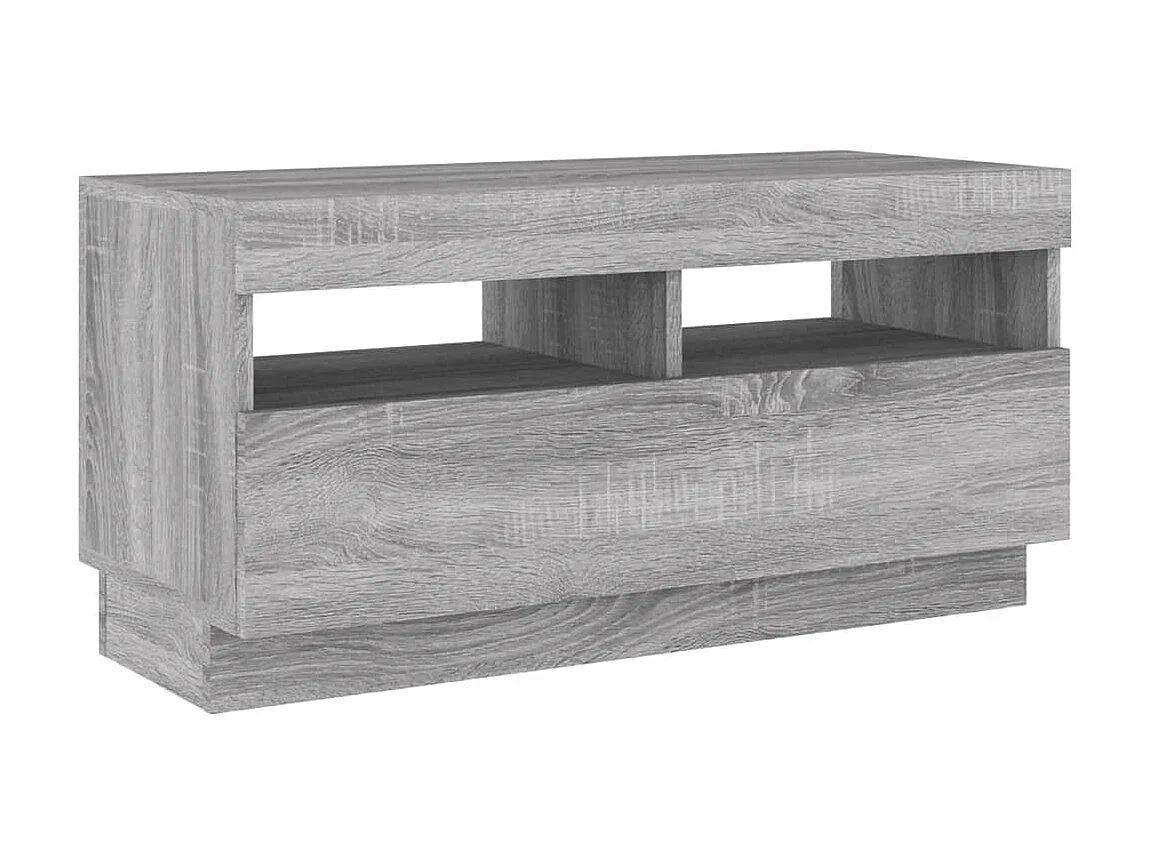 Ensemble de meubles TV avec lumières LED 2 pcs Sonoma gris