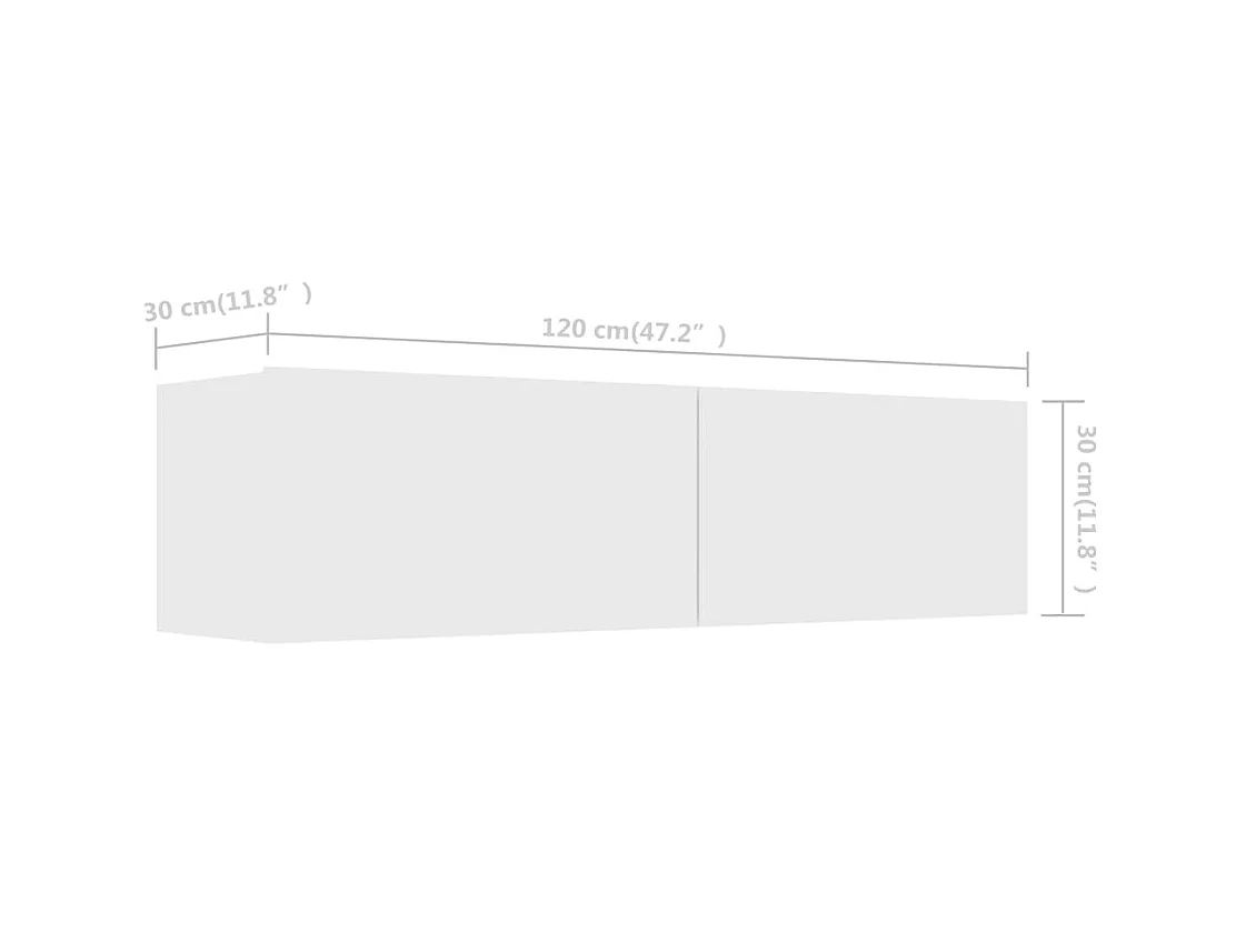 Wit TV-meubel 120x30x30 cm spaanplaat