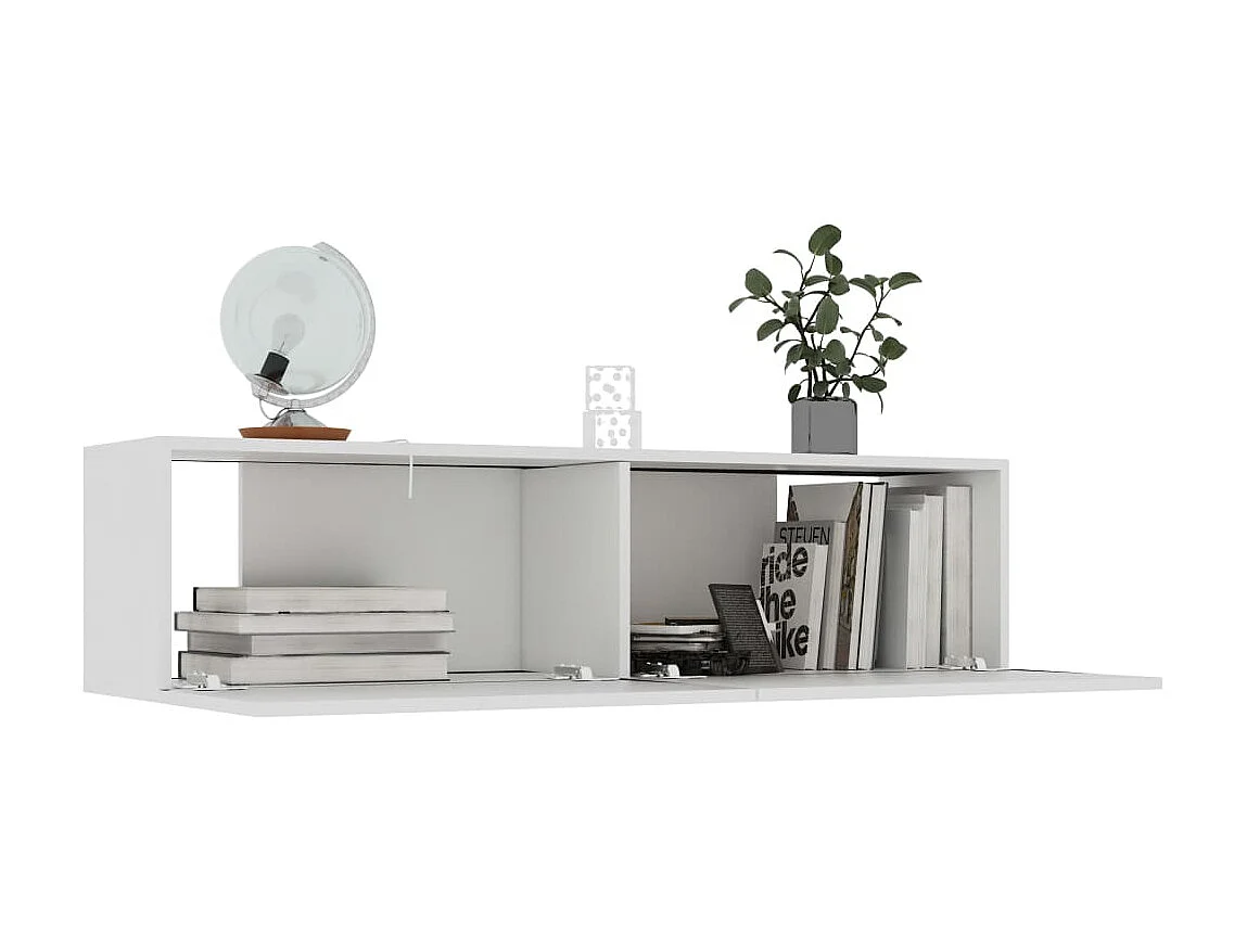 Meuble TV Blanc 120x30x30 cm Aggloméré