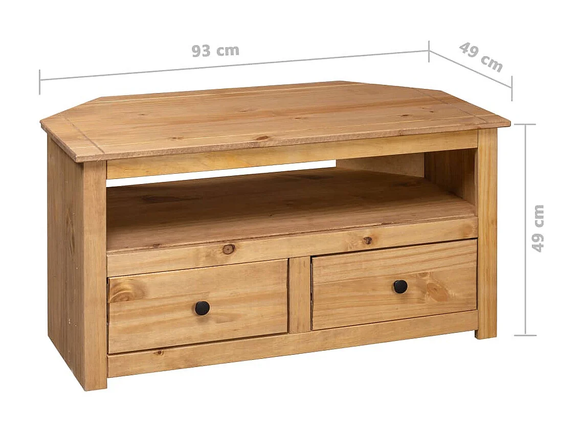 Eck-TV-Schrank 93x49x49 cm Panama-Sortiment aus massivem Kiefernholz