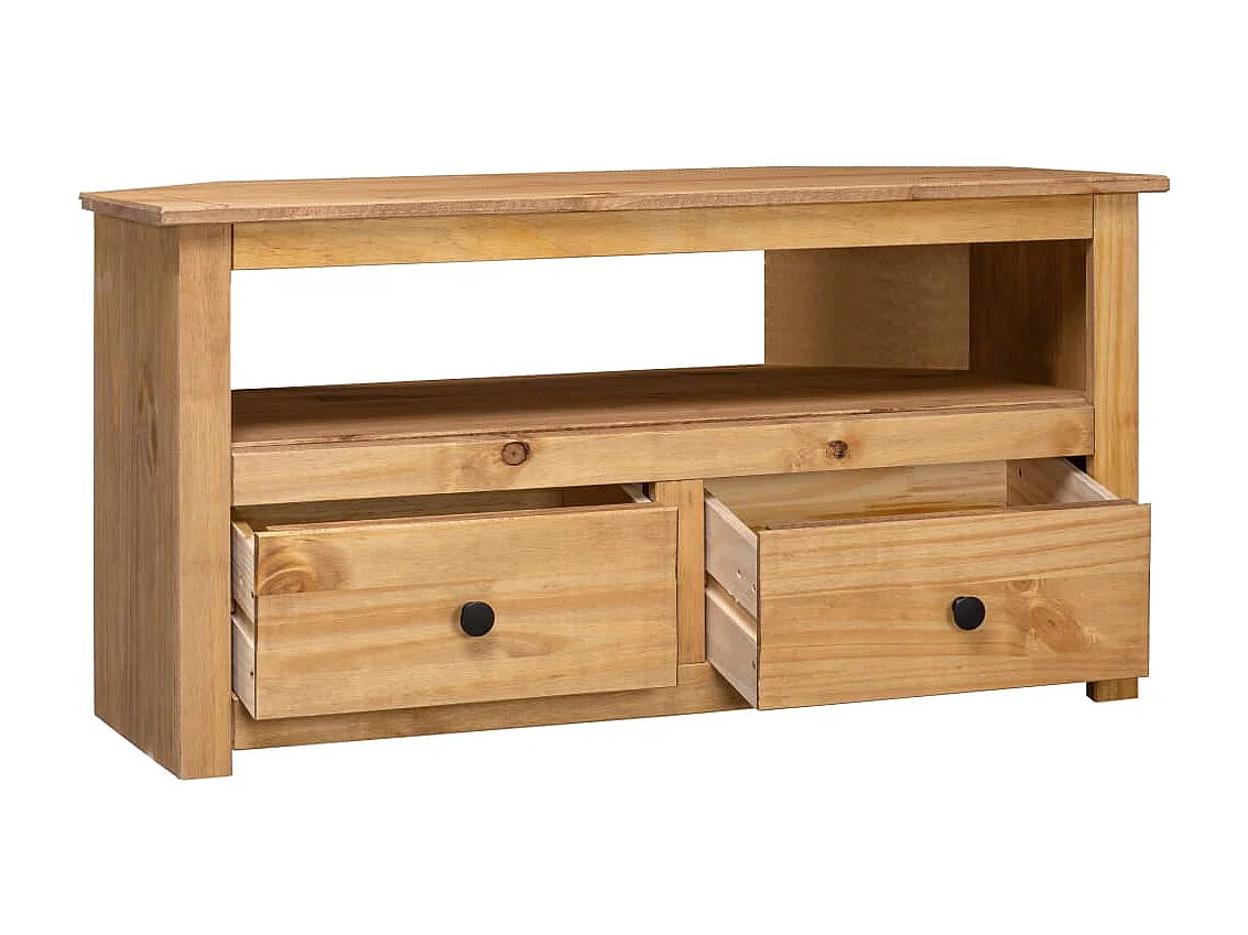 Meuble TV d'angle 93x49x49 cm Pin solide Assortiment Panama