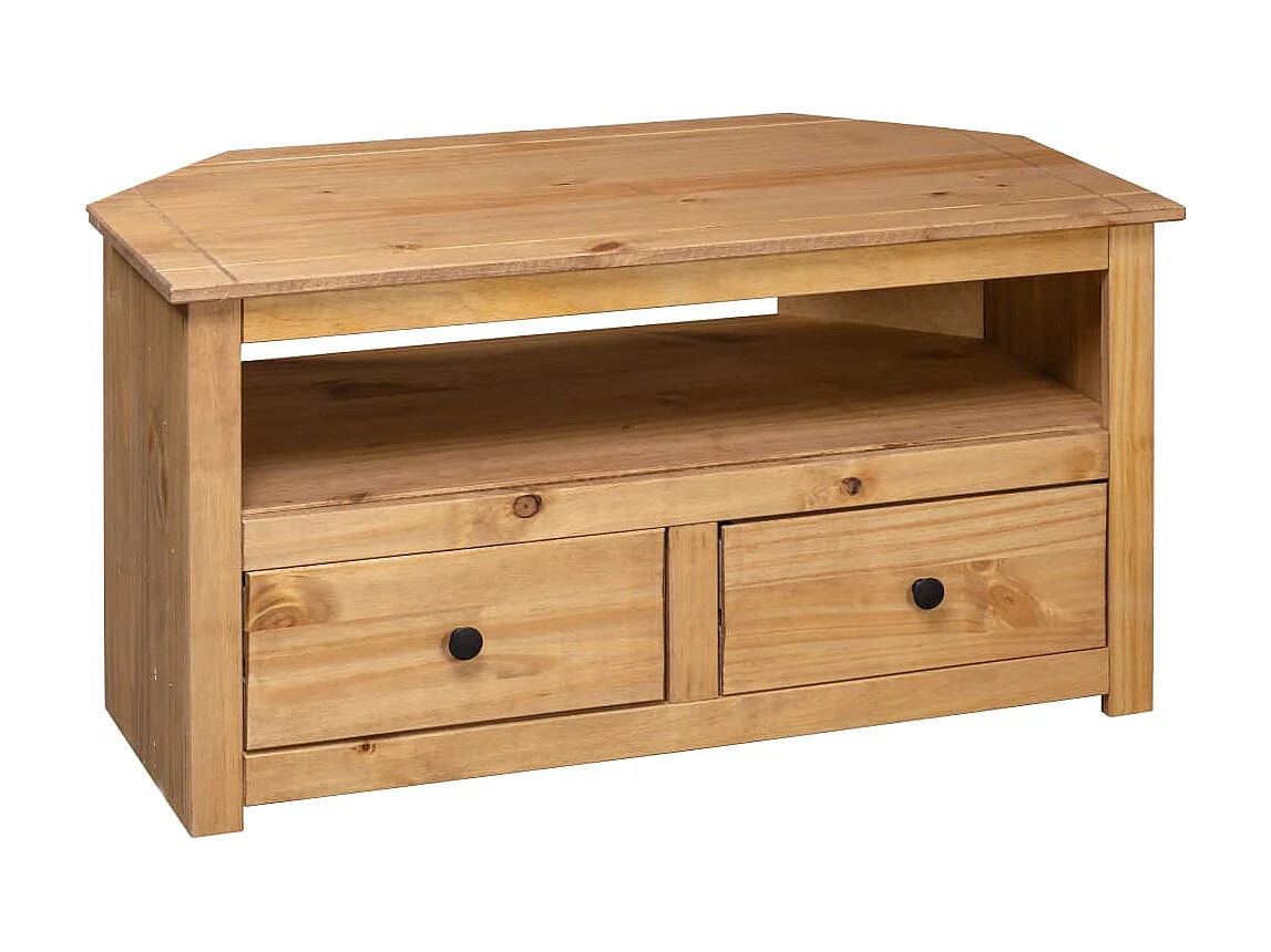 Meuble TV d'angle 93x49x49 cm Pin solide Assortiment Panama