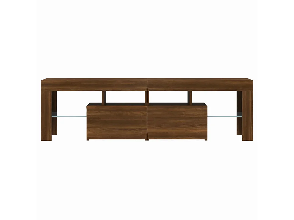 TV-meubel met LED-verlichting Bruin eiken 140x36,5x40 cm