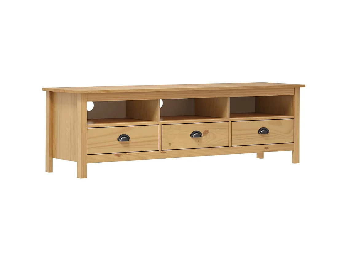 Meuble TV Hill Range Marron miel 158x40x47cm Bois de pin solide
