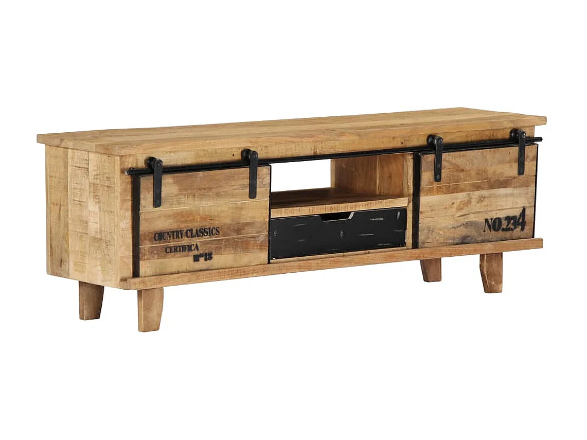 Meuble TV 120x30x40 cm Bois massif de manguier
