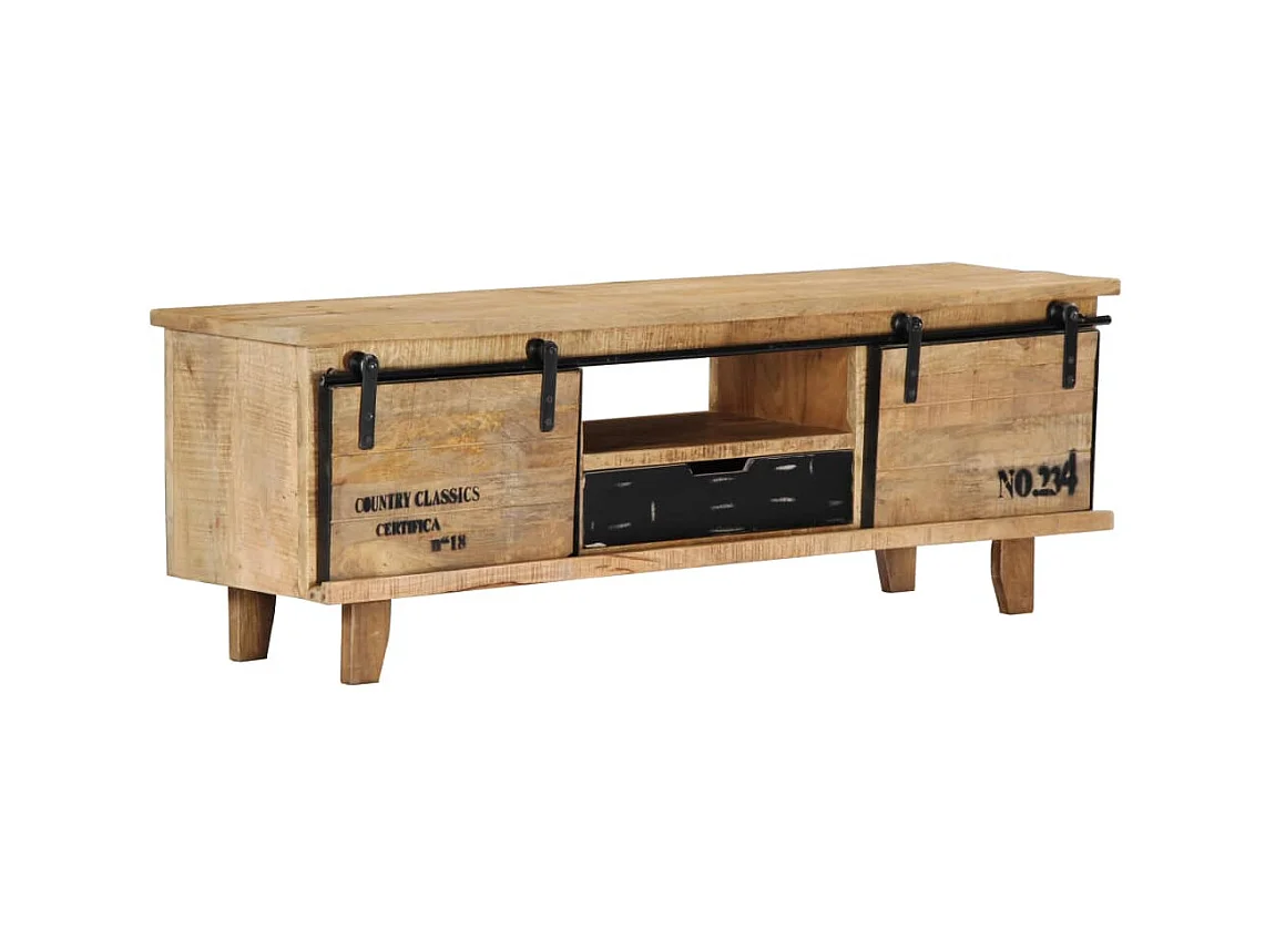 Mobile TV 120x30x40 cm Legno massello di mango