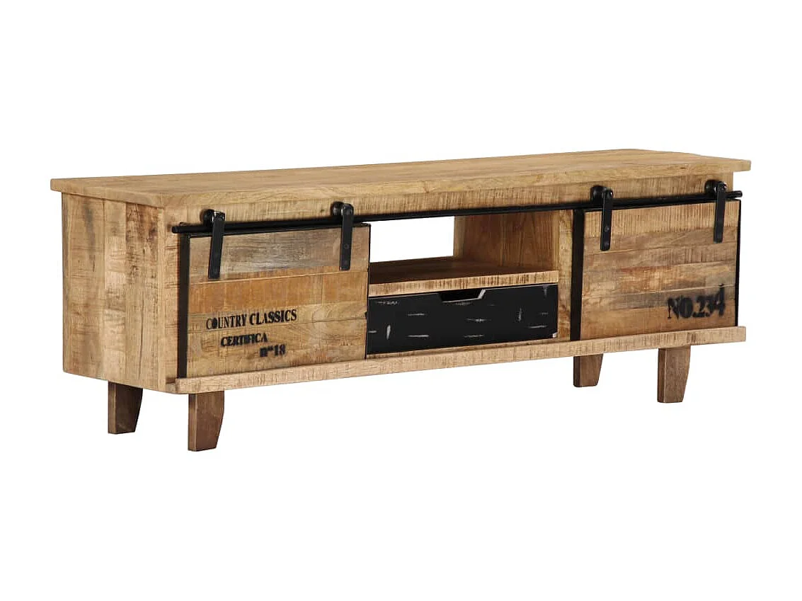 Meuble TV 120x30x40 cm Bois massif de manguier