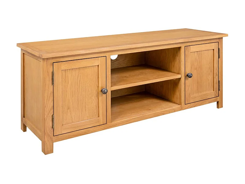 Móvel de TV 110x35x44 cm Madeira maciça de carvalho