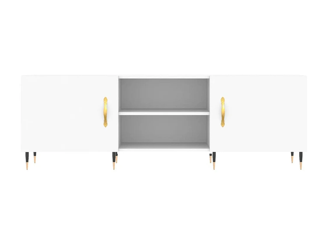 Meuble TV blanc 150x30x50 cm bois d'ingénierie