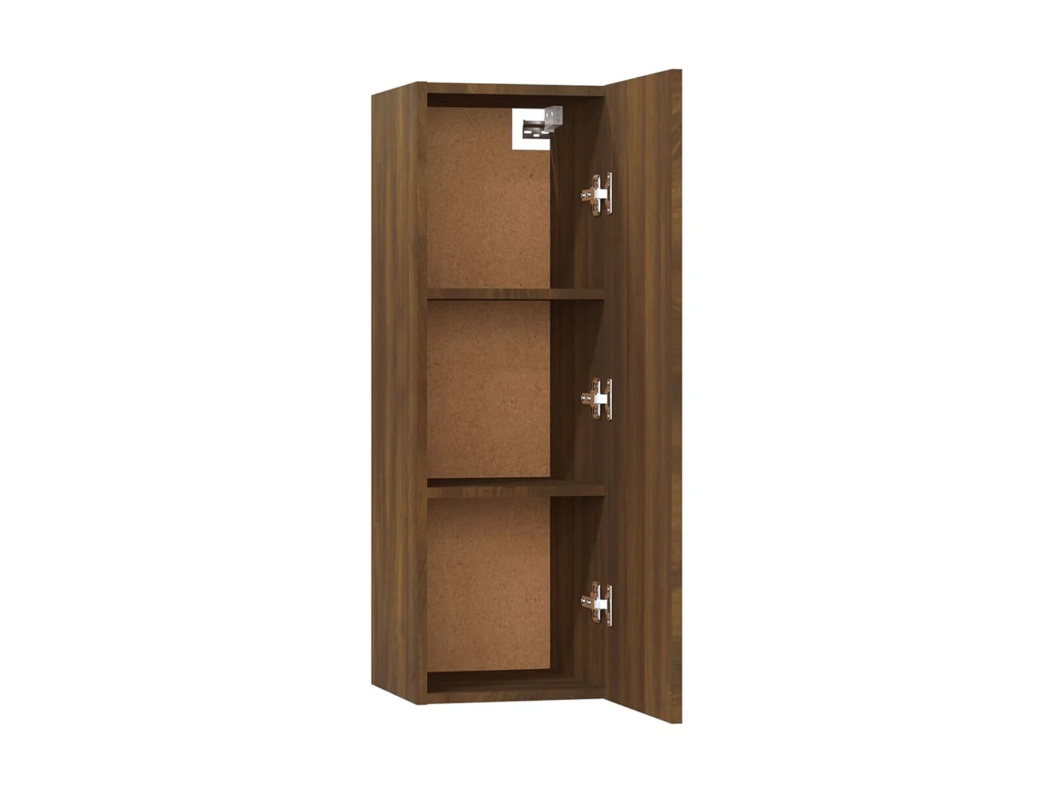 Set porta TV da 5 pezzi in legno multistrato di quercia marrone