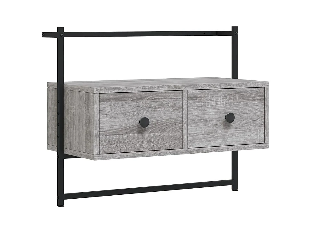 Meuble TV mural sonoma gris 60,5x30x51 cm bois d'ingénierie