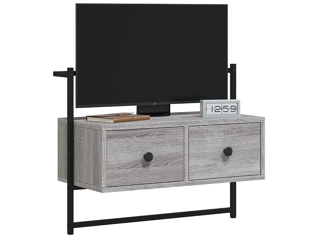 Meuble TV mural sonoma gris 60,5x30x51 cm bois d'ingénierie