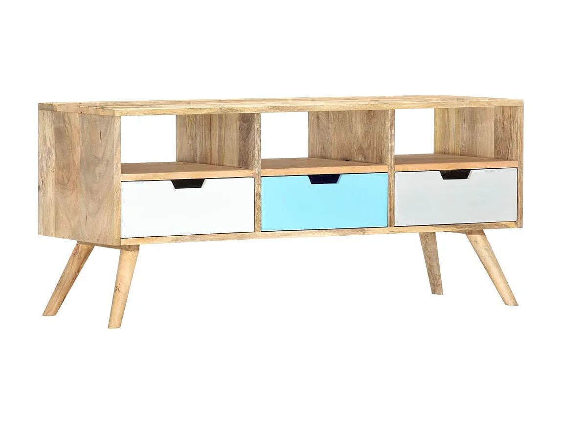 TV-Schrank 110x35x48 cm Massives Mangoholz