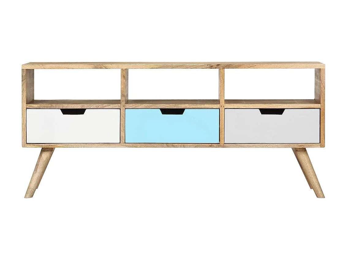 Meuble TV 110x35x48 cm Bois de manguier massif