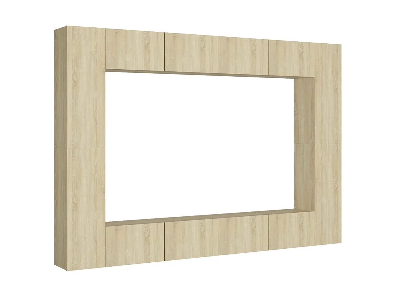 Juego de muebles para TV de 8 piezas de aglomerado de roble Sonoma