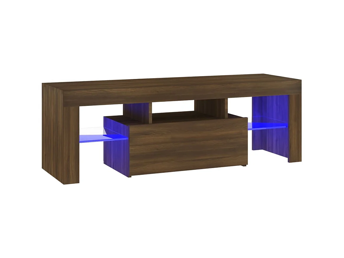 Meuble TV avec lumières LED chêne marron 120x35x40 cm