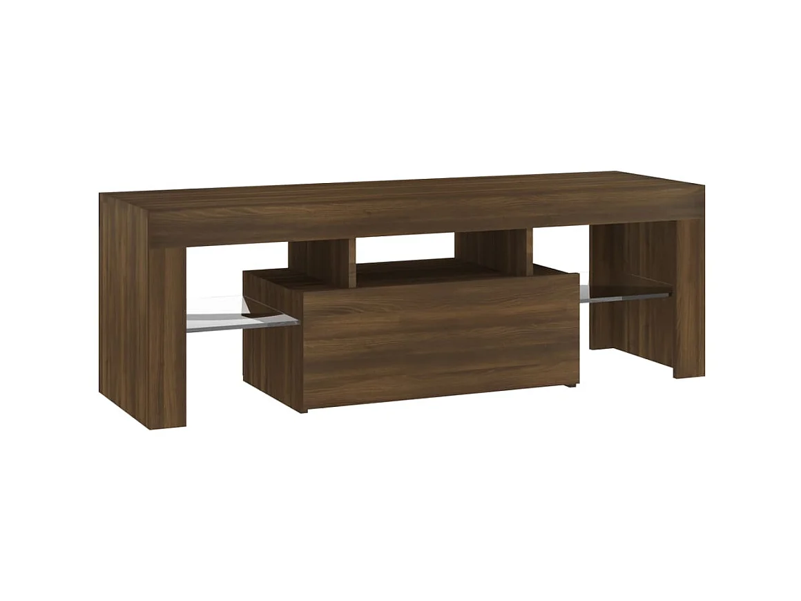 Meuble TV avec lumières LED chêne marron 120x35x40 cm