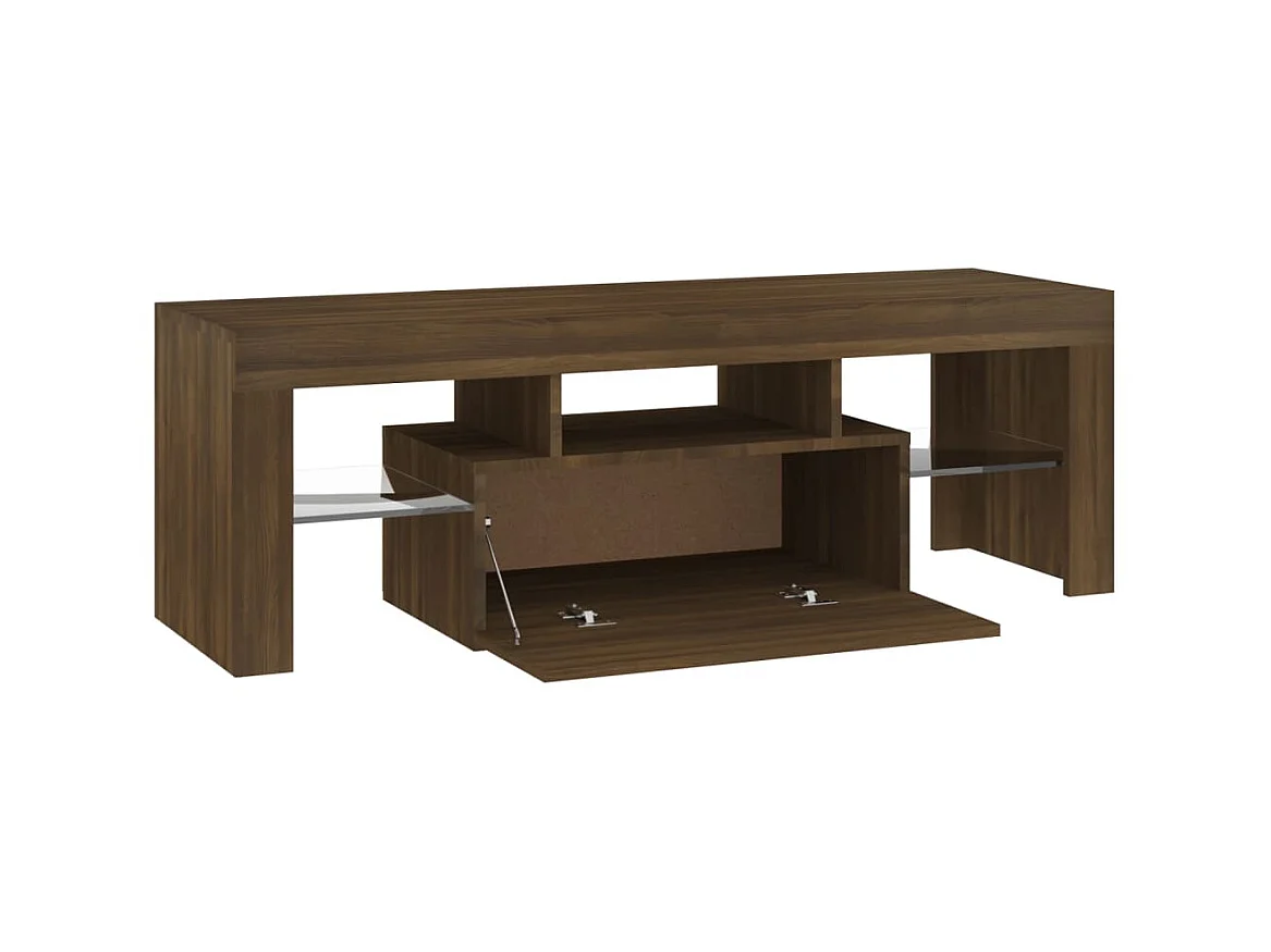 Meuble TV avec lumières LED chêne marron 120x35x40 cm
