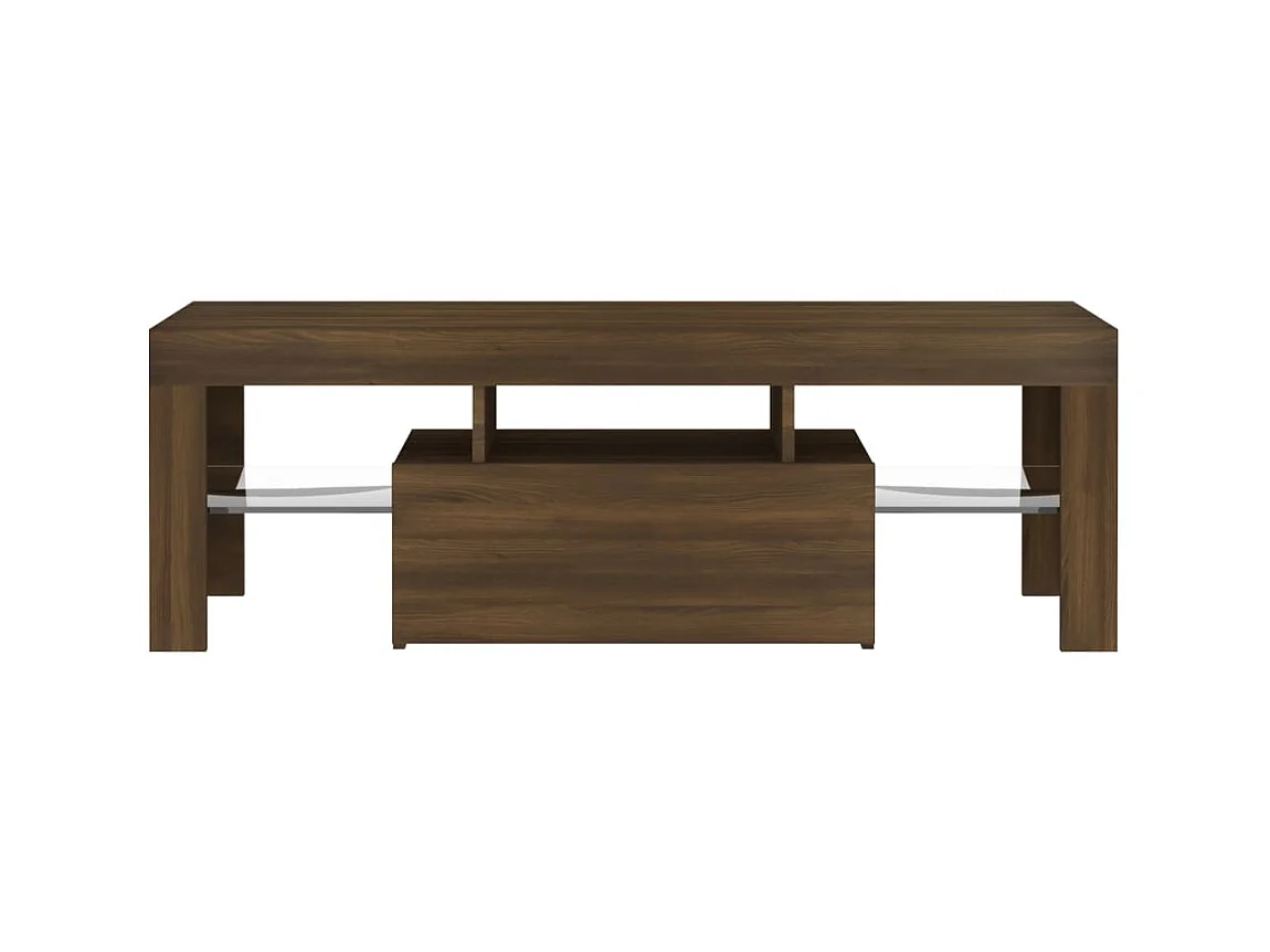 Meuble TV avec lumières LED chêne marron 120x35x40 cm