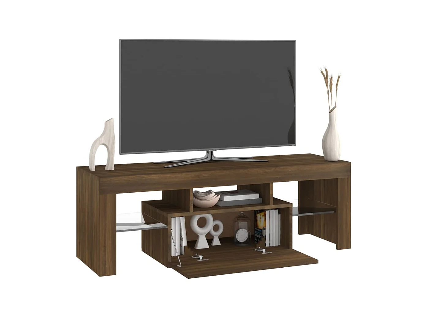 Meuble TV avec lumières LED chêne marron 120x35x40 cm