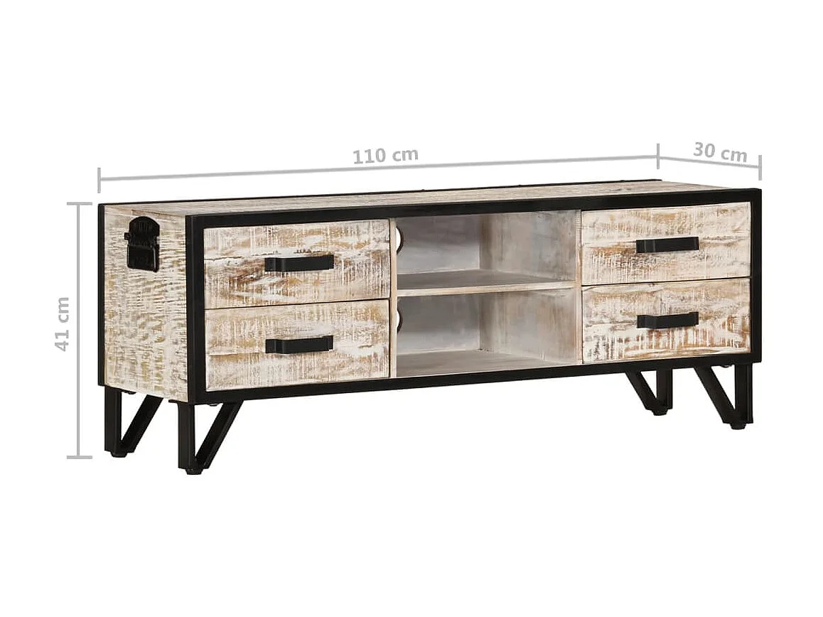 Meuble TV 110x30x41 cm Bois d'acacia massif
