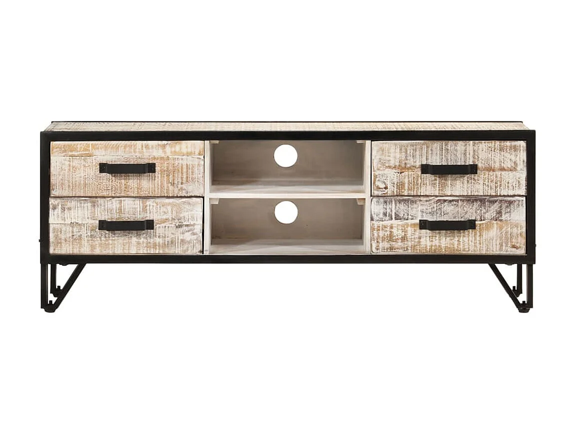 Meuble TV 110x30x41 cm Bois d'acacia massif