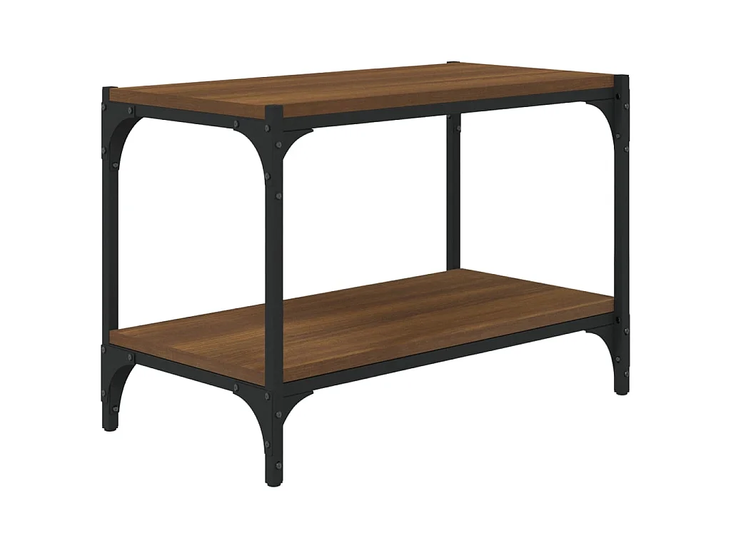Meuble TV Chêne marron 60x33x41 cm Bois d'ingénierie et acier