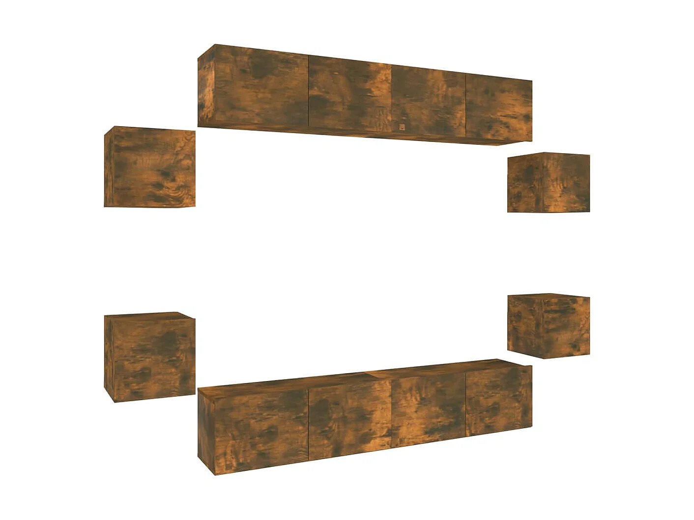 Ensemble de meubles TV 8 pcs Chêne fumé Bois d'ingénierie